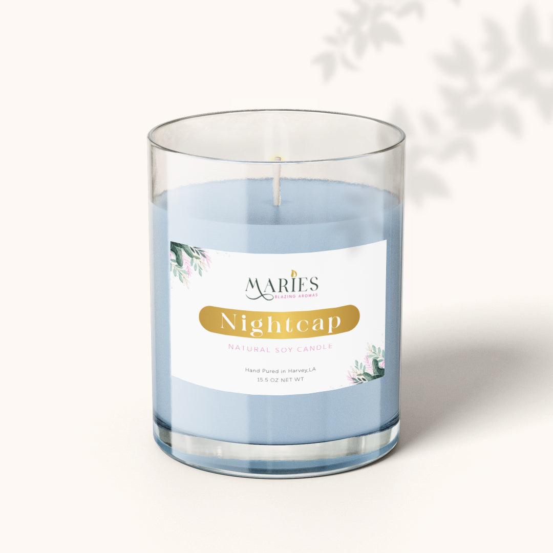 Nightcap Soy Candle: Tranquil Aromatherapy by Maries Blazing Aromas