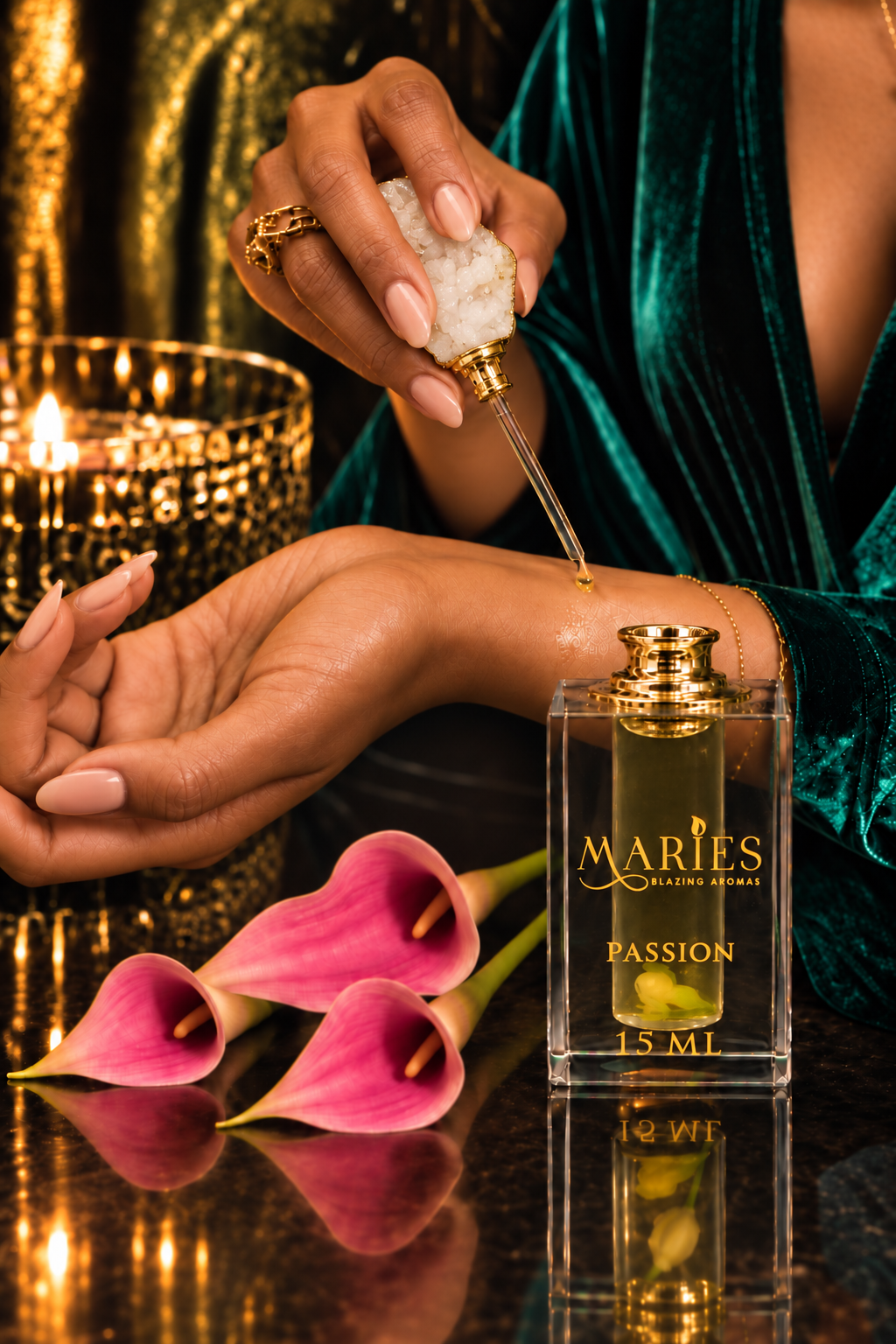 Passion Luxury Perfume Fragrance Oil | Jasmine | Crystal Bottle Gift