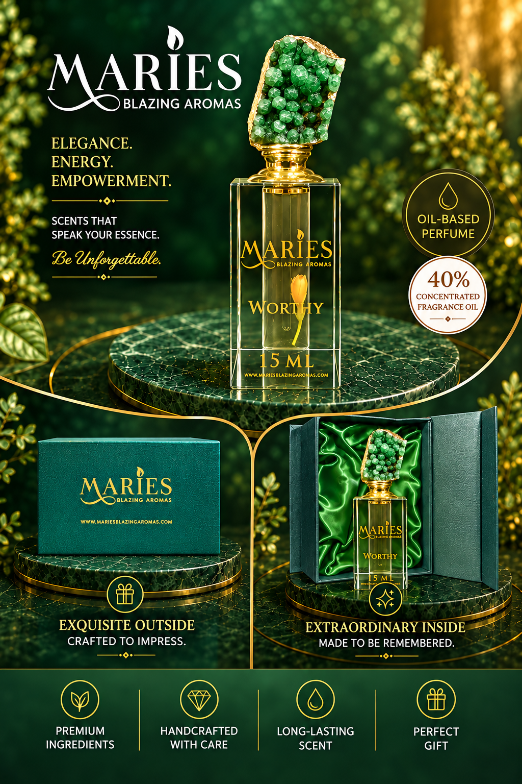 Worthy Luxury Perfume Oil – Citrus, Bergamot & Sandalwood