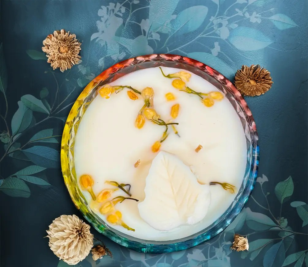 Eternal – Egyptian amber soy candle (double‑wick, dried flowers)
