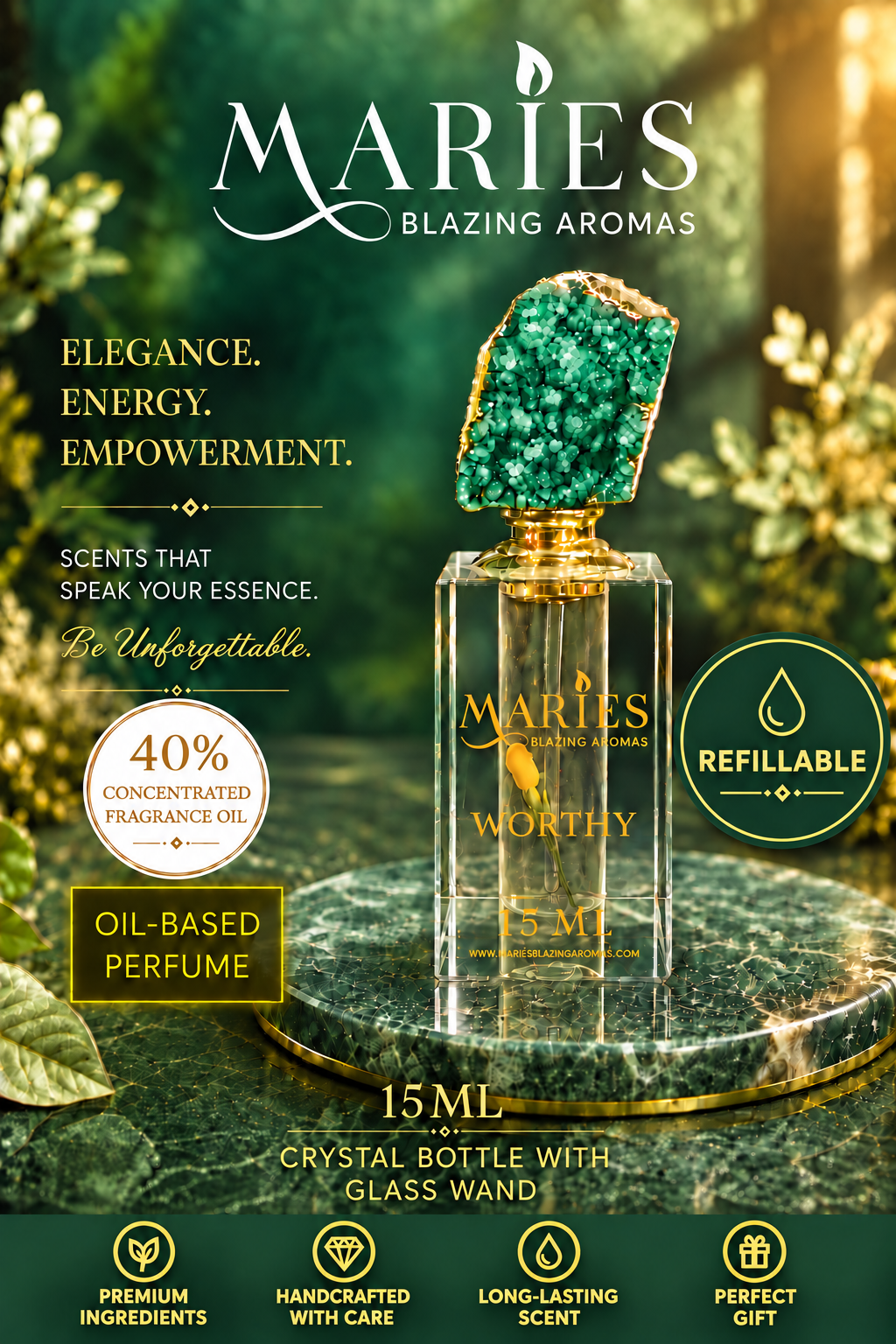 Worthy Luxury Perfume Oil – Citrus, Bergamot & Sandalwood