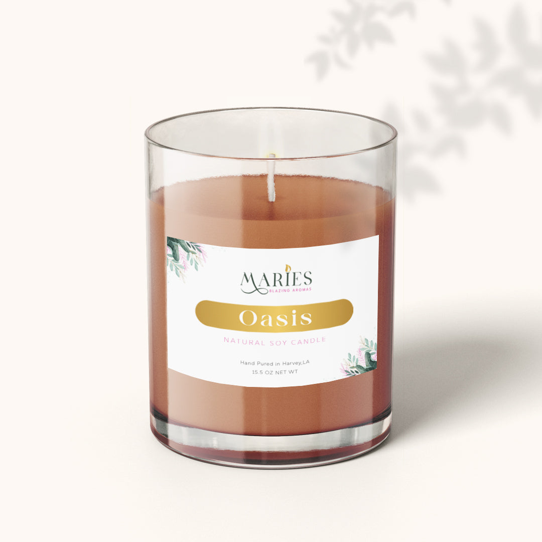 Oasis candles scented candle by Maries Blazing Aromas