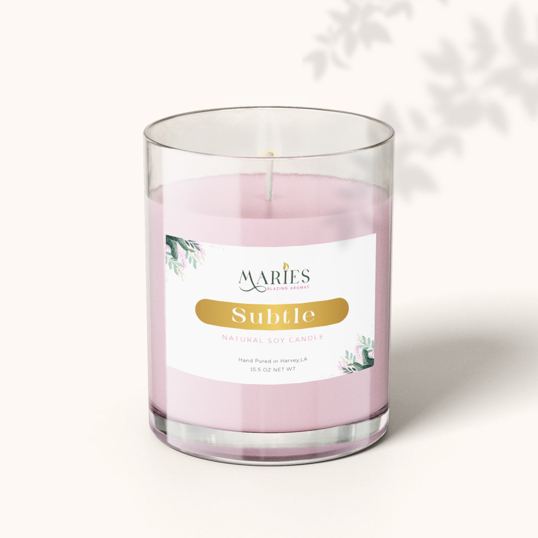 Subtle candles aroma and scented candle by Maries Blazing Aromas