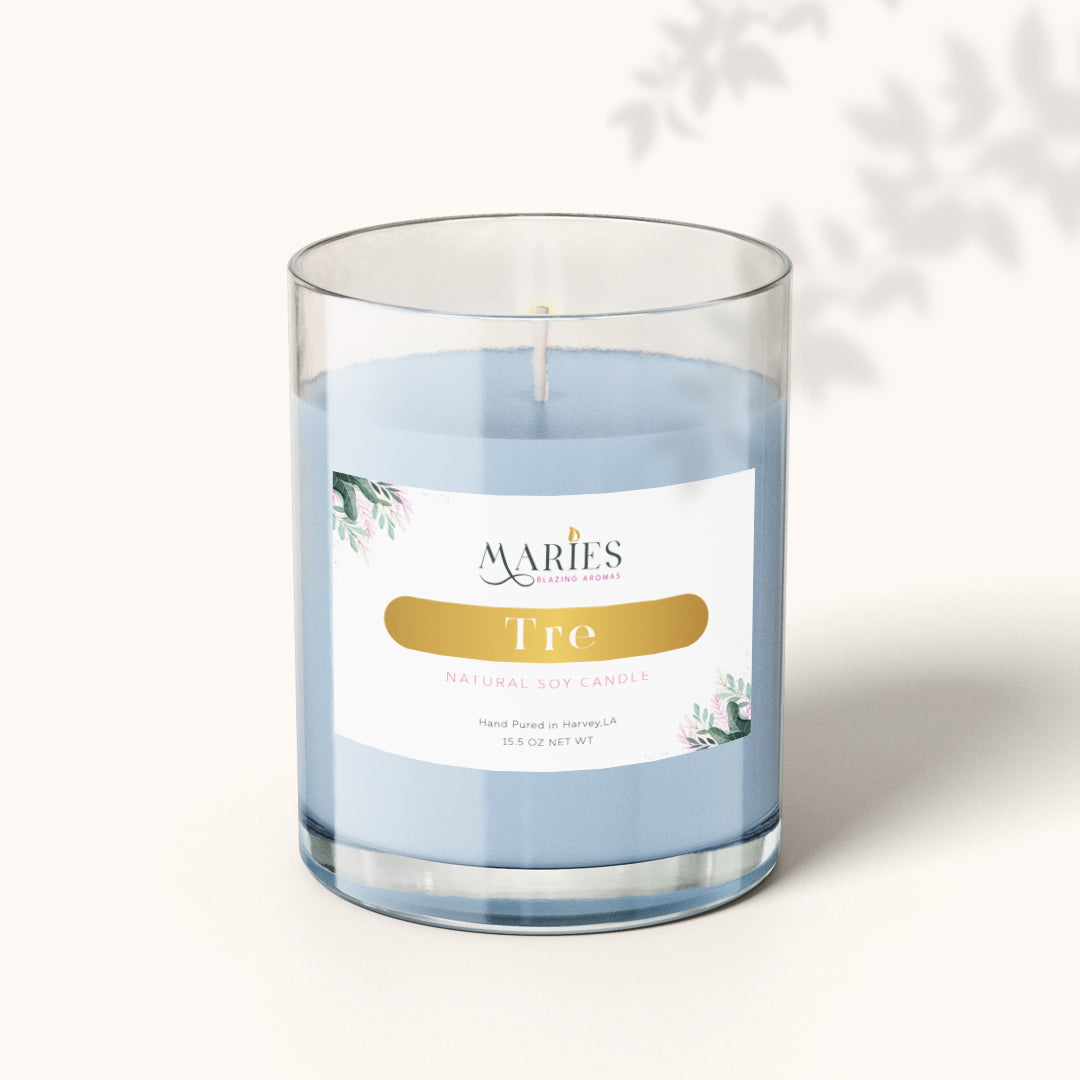 Tre candles aroma and scented candle by Maries Blazing Aromas