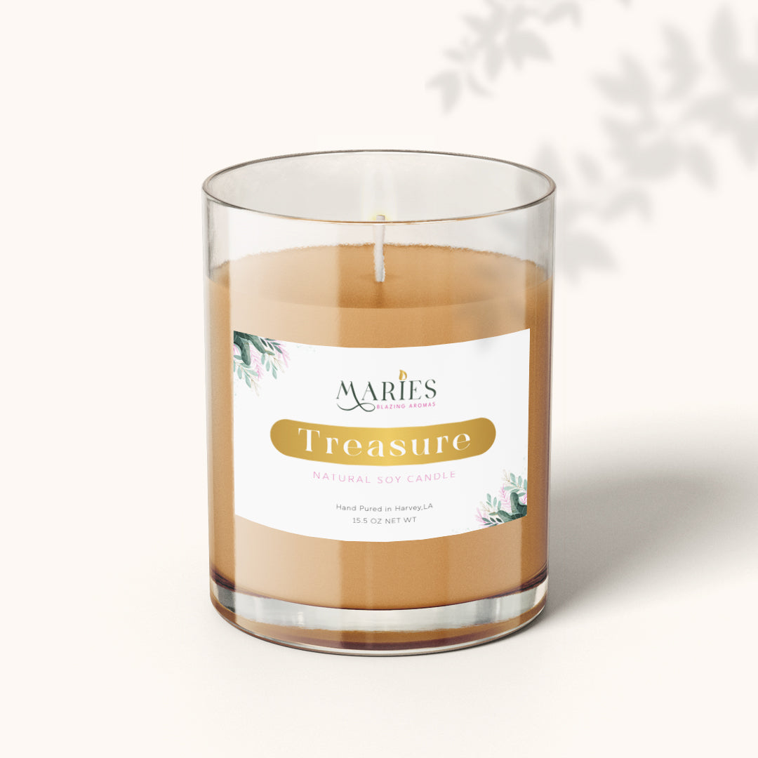 Treasure candles aroma and scented candle by Maries Blazing Aromas