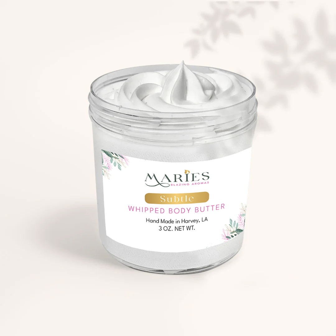 Embrace softness and smoothness with Subtle Whipped Body Butter - Maries Blazing Aroma