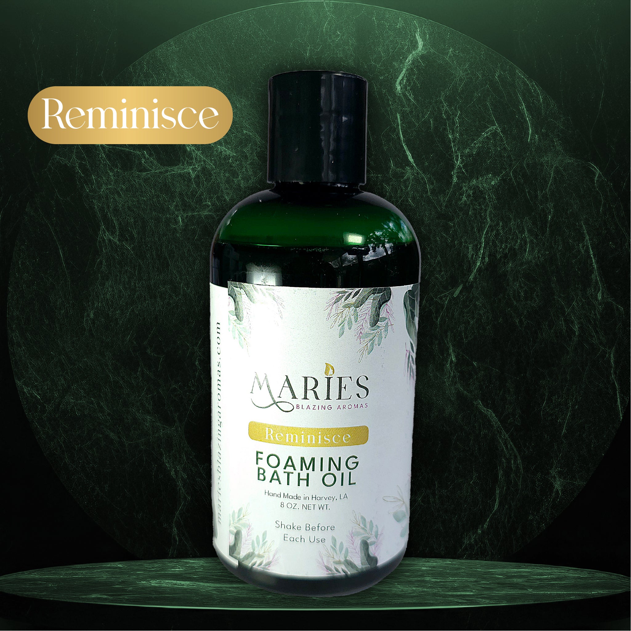 Reminisce Perfume Foaming Bath Oil for a tranquil bath by Maries Blazing Aroma