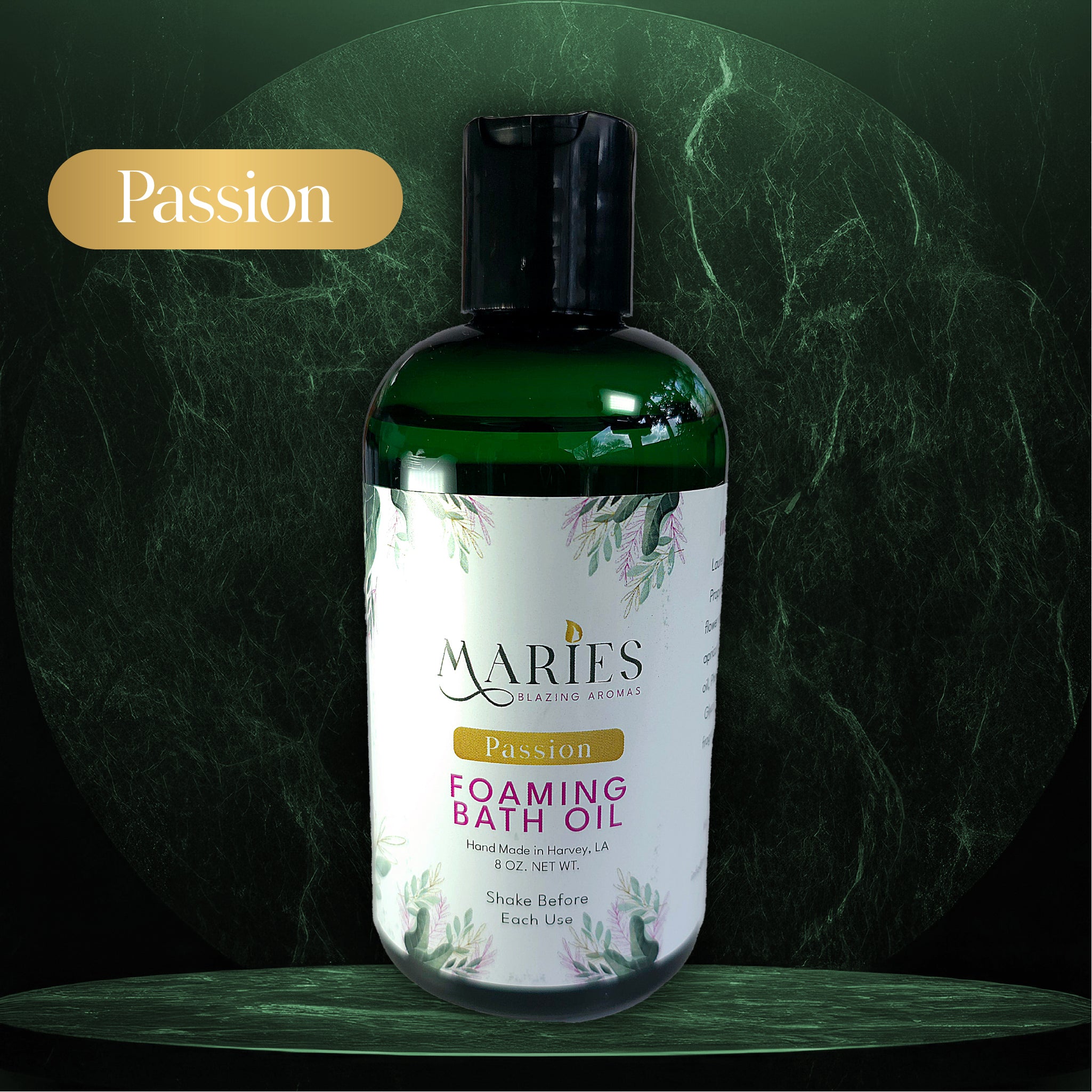 Passion Perfume Foaming Bath Oil for a luxurious bathing experience by Maries Blazing Aromas
