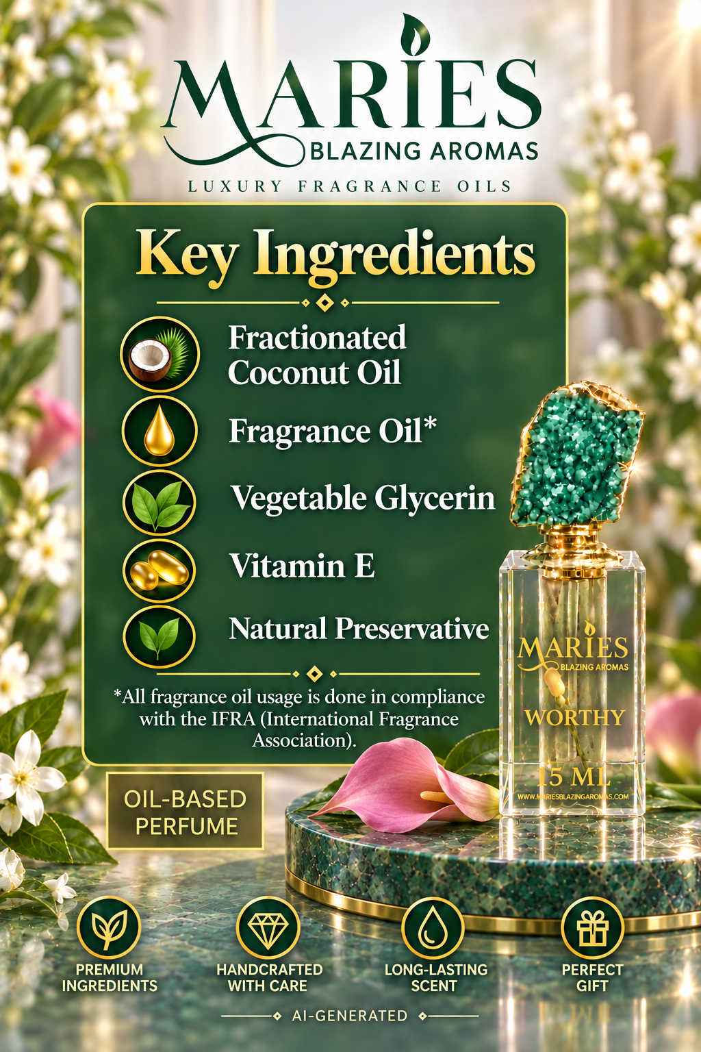 Worthy Luxury Perfume Oil – Citrus, Bergamot & Sandalwood
