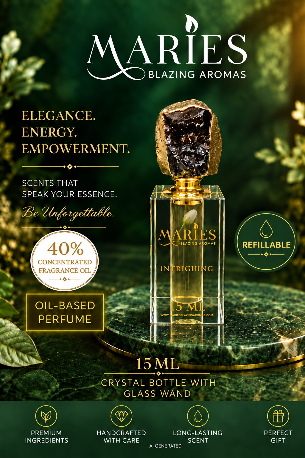 Intriguing Luxury Perfume Fragrance Oil | Sandalwood Leather Oud | Men's Cologne Oil