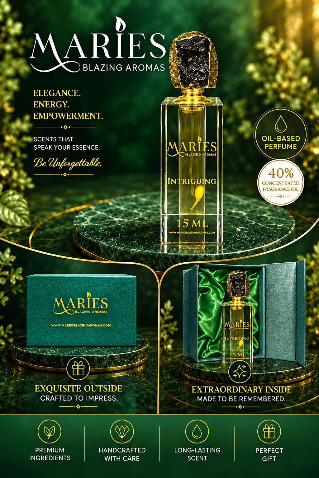 Intriguing Luxury Perfume Fragrance Oil | Sandalwood Leather Oud | Men's Cologne Oil