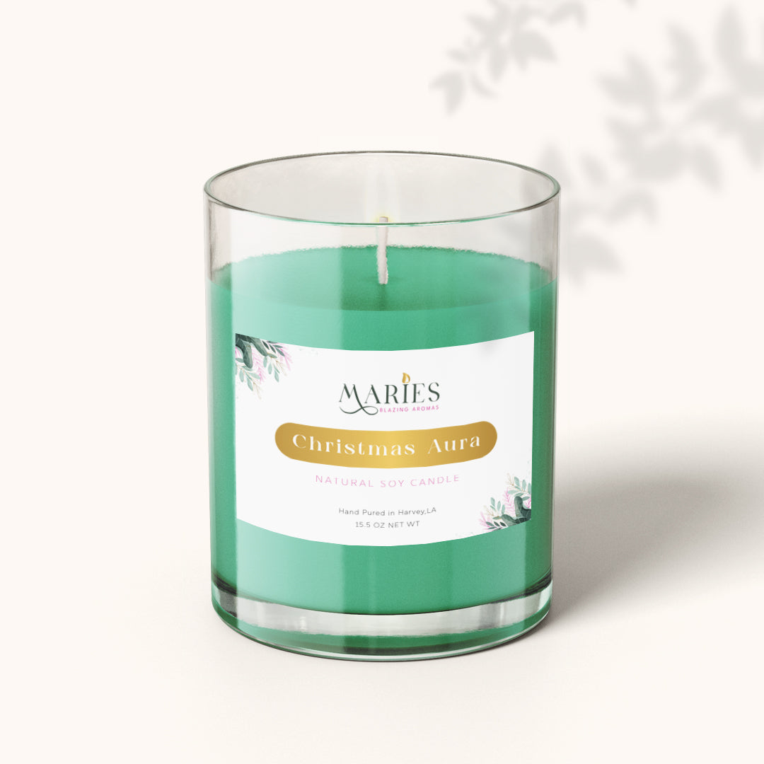 Christmas Aura Scented Candle Aroma Candles by Maries Blazing Aromas