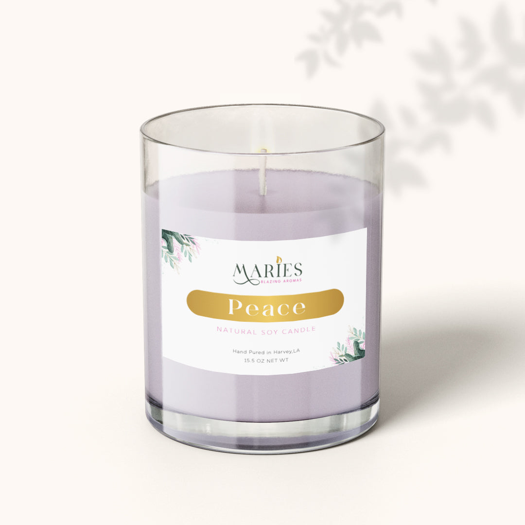 Aromatic Peace Soy Candle Collection for calming fragrances - Maries Blazing Aromas